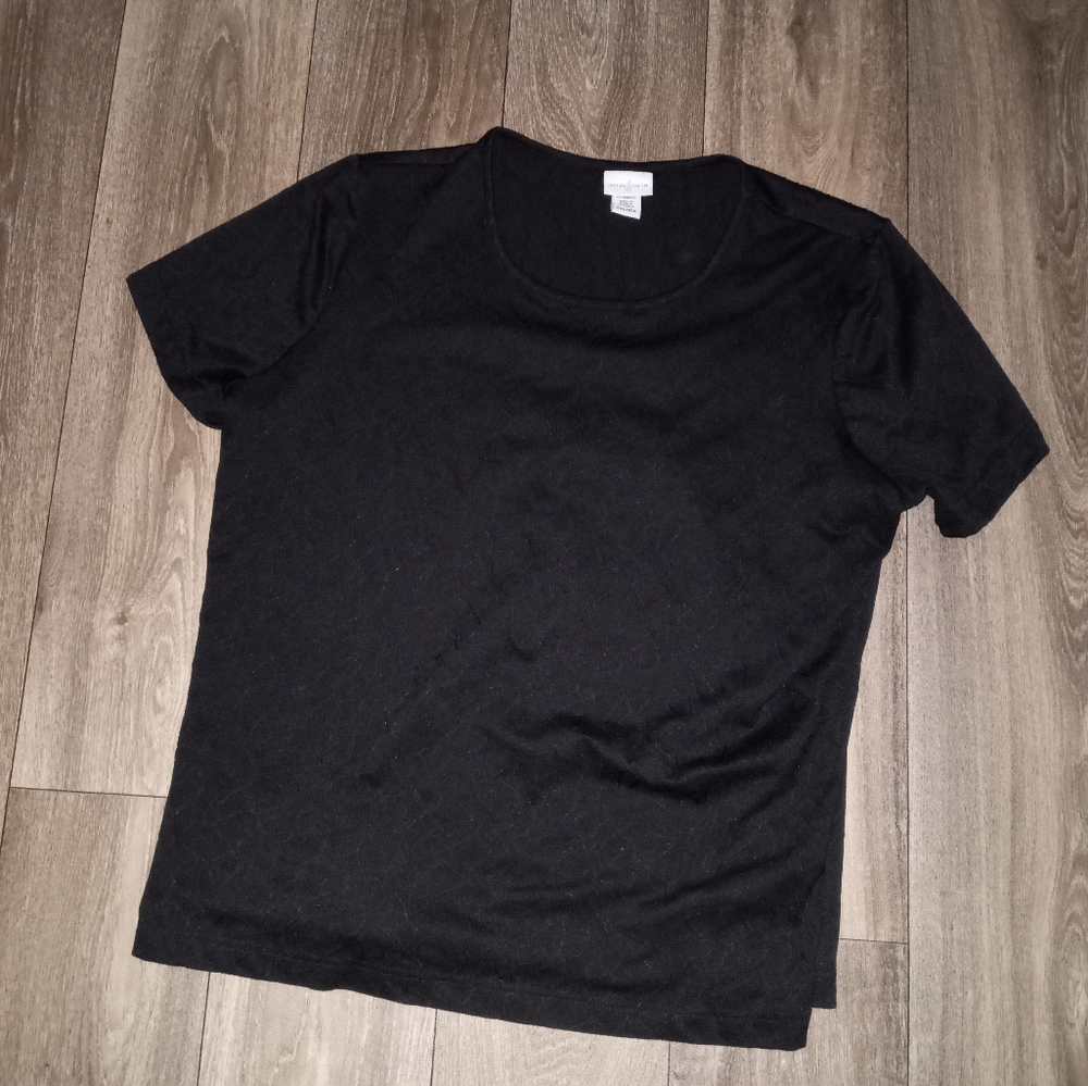Jaclyn Smith black cap sleeve blouse plus size XXL